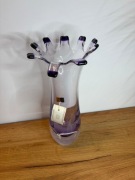 Unikatowy Wazon Szkło Artystyczne Krosno Polska Rękodzieło Fiolet Metki