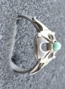 srebrny pierścionek PRL plus srebrne kolczyki 