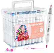 Ohuhu Marker 60 flamastrów na bazie wody markery z podwójną końcówką