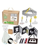 WOOPIE GREEN Pudełko Montessori Edukacyjne 7w1 Sensoryczne 0-2 Mies. FSC