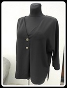Czarna bluzka damska z guzikami 4 XL Primark