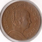 MEKSYK, 5 centavos 1973, KM# 427, XF, typ mały