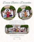 Dzień babci i dziadka, makramowy obrazek 