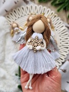 Aniołek makrama Boże Narodzenie Święta zawieszka na choinkę