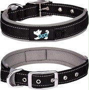 Haoyueer Wygodna miękka obroża dla psa z wyściółką neoprenową -Odblaskowa L