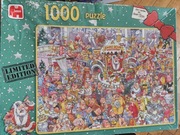 Puzzle używane 1000 elementów Jumbo Christmas kompletne stan jak na zdjeciu