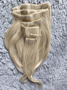 Nowe Włosy Clip-In 100% Naturalne 90g, Blond #60, 30 cm, 7 sztuk, Nr: 77