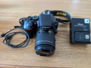 Lustrzanka Nikon D3500 korpus + obiektyw 18-55mm przebieg migawki 8242