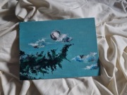 Pejzaż namalowany akrylami