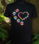 Koszulka „Serce tęczowych Paputów” T-shirt pies łapki