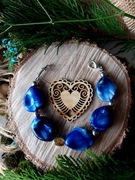 Bransoletka Różaniec Niebieska Srebro Handmade 