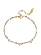 Bransoletka Cyrkonie serduszka Stal chirurgiczna ZEZU JEWELRY