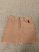 spódnica różowa sztruksowa róża pull&bear