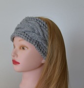 Opaska na głowę, ręcznie robiona, szara