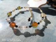 Bransoletka amulet agat turmalin labladoryt kryształ