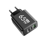 Ładowarka GaN 65 W do szybkiego ładowania (3 porty USB)
