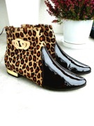 Botki skórzane sztyblety w panterkę przepiękne 36