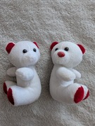 Zestaw 2 białe maskotki misie maskotka miś