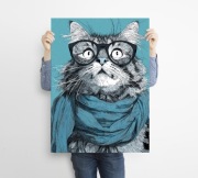 Kociak - grafika na plakacie na A3