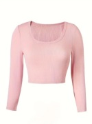 Młodzieżowy top dopasowana bluzka z odkrytym brzuchem