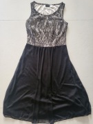 bodyflirt sukienka xxs czarna koronka