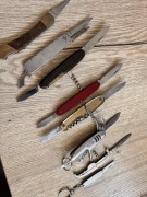 Zestaw starych scyzoryków , noży, lata 70-90, PRL