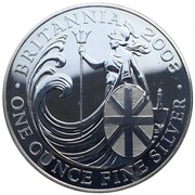 Wielka Brytania 2 funty 2008 Britannia uncja srebra