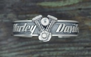 Srebrna bransoleta Harley Davidson z silnikiem evo