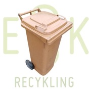 POJEMNIK NA ŚMIECI ODPADY POJEMNIKI 80L BRĄZOWY