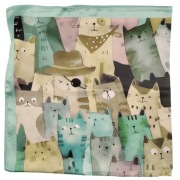 Apaszka chustka koty zielone 70x70cm