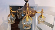 Żyrandol mosiężny sufitowy 5-ramion art deco retro vintage empire antyk