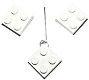 Biżuteria LEGO - KOMPLET: kolczyki + zawieszka (302201 4613976 3022 biały)