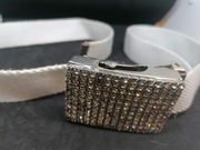 Pasek Oryginał lata 80 /90 biały klamra cykronie 