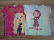 2 x Bluzka koszulka t-shirt krótki rękaw Masza rozm. 116/122