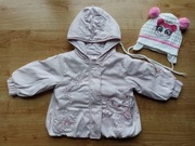 Ciepła kurteczka z kotkiem 74 + czapeczka