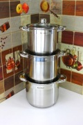 6,5L, 5L, 3,5L ZESTAW WYSOKICH GARNKÓW 6el. Grube dno GAZ indukcja E4305