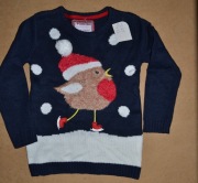 90* YD Świąteczny sweter Ptaszek 7/8 lat_ 122/128 cm