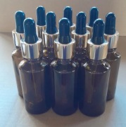 WYPRZEDAŻ Butelka szklana z pipetą kroplomierz serum olejek 30 ml  30 sztuk