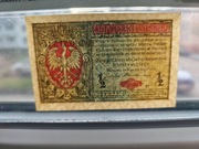 1/2 Marki Polskiej 1916 UNC PMG 64 EPQ nie 1918 1917 piękny banknot prezent