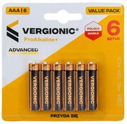 BATERIE PALUSZKI ALKAICZNE 6 SZT R03 AAA VERGIONIC