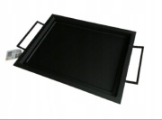 Metalowa dekracyjna taca 46x30x2.6 cm metalowa czarna Zsd trading