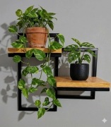 Kwietnik podwójna Wisząca LOFT / Półka podwójna czarna