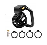 Mały lekki czarny pas cnoty chastity cage 4 oringi 