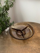 Szklany półmisek talerz na przekąski vintage