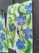 Akwarela Zakładka do Książki różne wzory z Tasiemką Rękodzieło Kwiaty