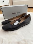 Baleriny damskie czarne skórzane Wojas r.39 natural