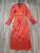 Zjawiskowa Satynowa Sukienka Maxi SHEIN – Rdzawa / Ceglasta (Rozmiar S)