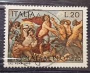 Nimfa Galatea. Rafael Santi. Włochy 1979 r. Pełny stempel 
