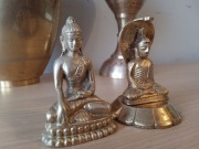 Budda dwie figurki mosiężne 