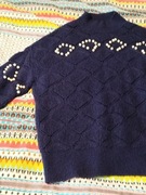 Granatowy sweter z perłami Savida M 38 